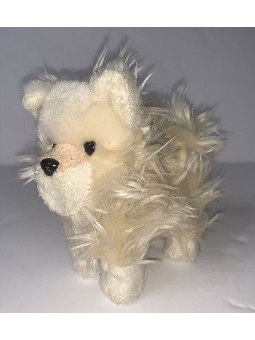 American Girl Pomeranian Dog Cream Yellow Fluffy 6” Tall Poseable Legs